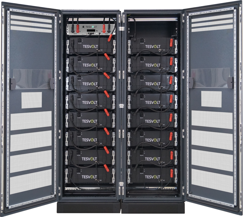 Gewerbespeichersystem mit Beschriftung