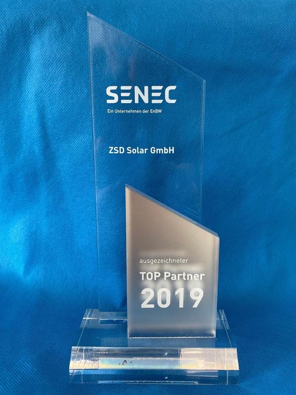 SENEC Top Partner 2019 Auszeichnung für ZSD Solar